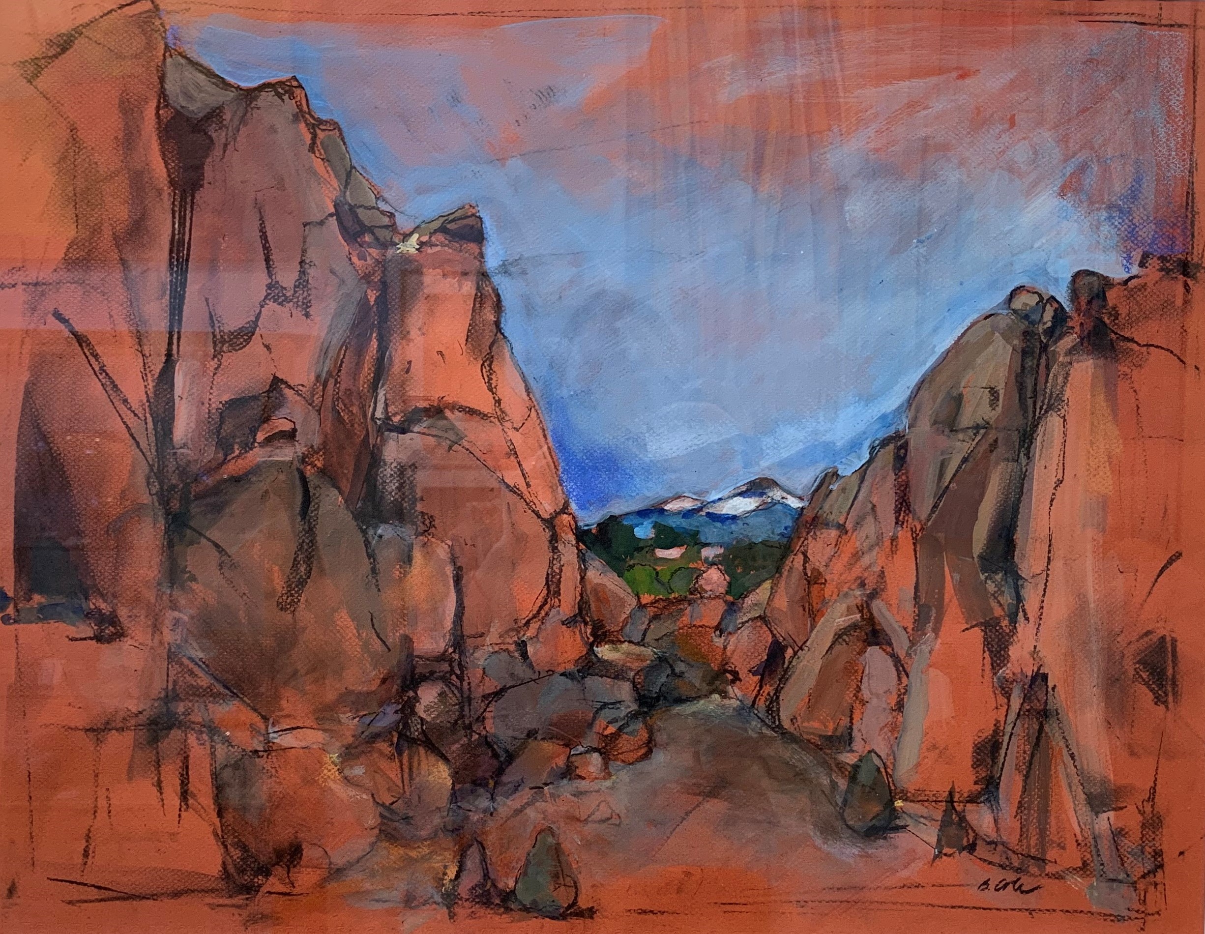 Smith Rock Bets Cole Acrylic 29 x 34 art painting impressionism impressionist