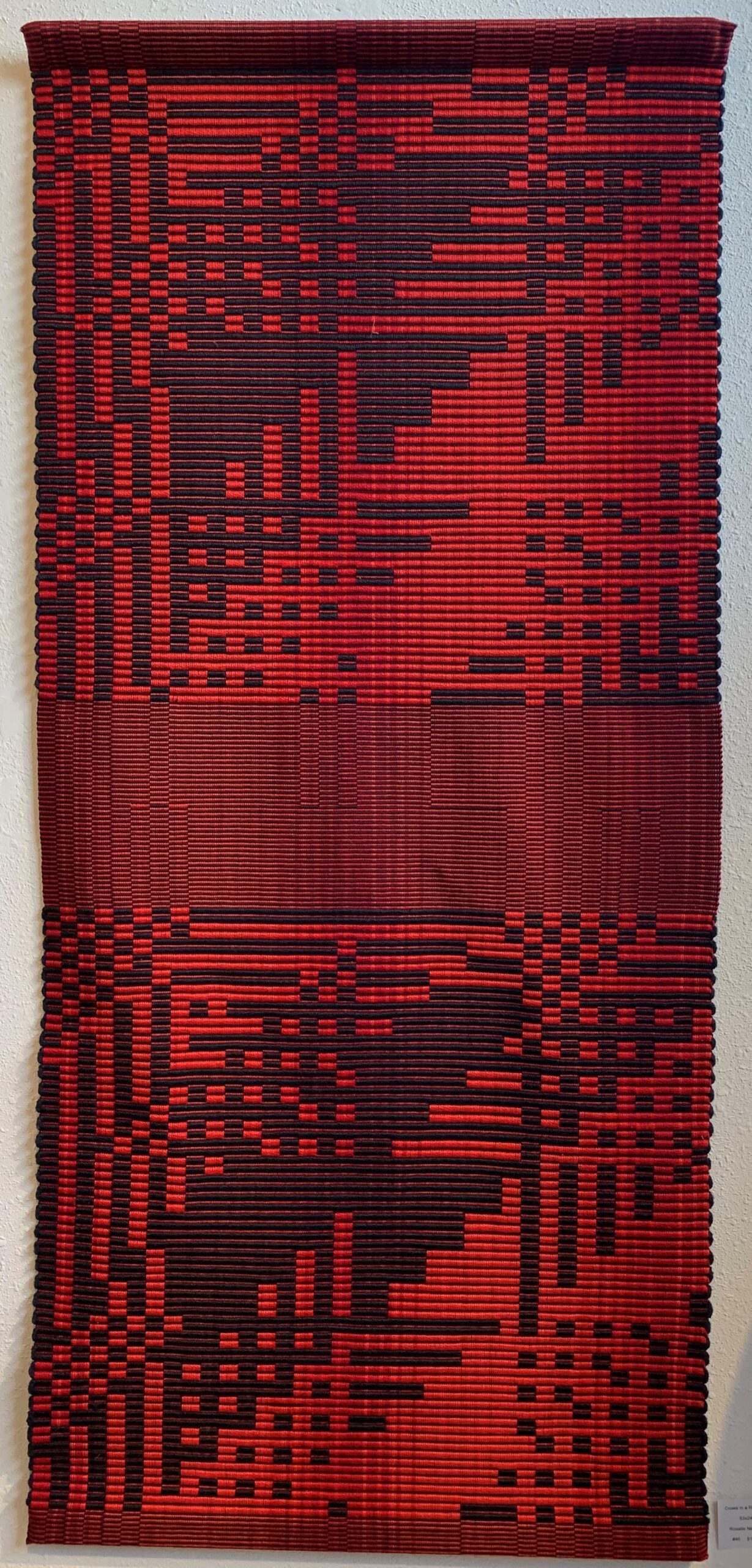 Crows in a Red Sky ~ 53 x 24 ~ 100% Cotton warp and weft ~ Rosalie Neilson