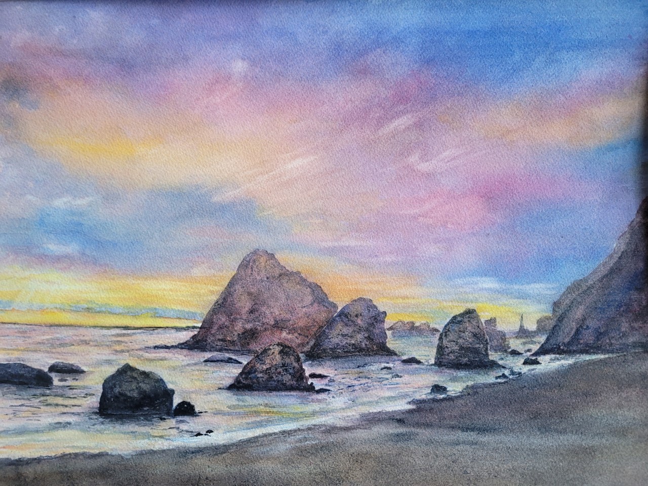 SUNSET AT CANNON BEACH ~ Karen Leffler