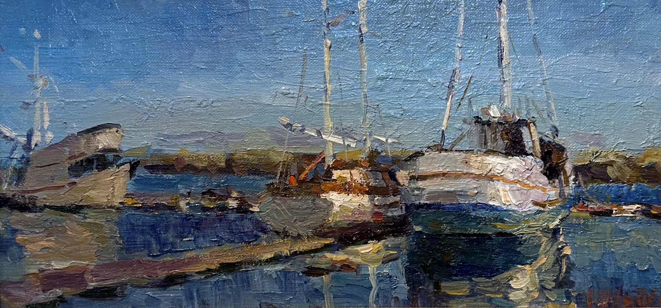 Ilwaco Fishing Boats ~ Oleg Ulitskiy ~ Oil ~ Framed ~ 15 x 23
