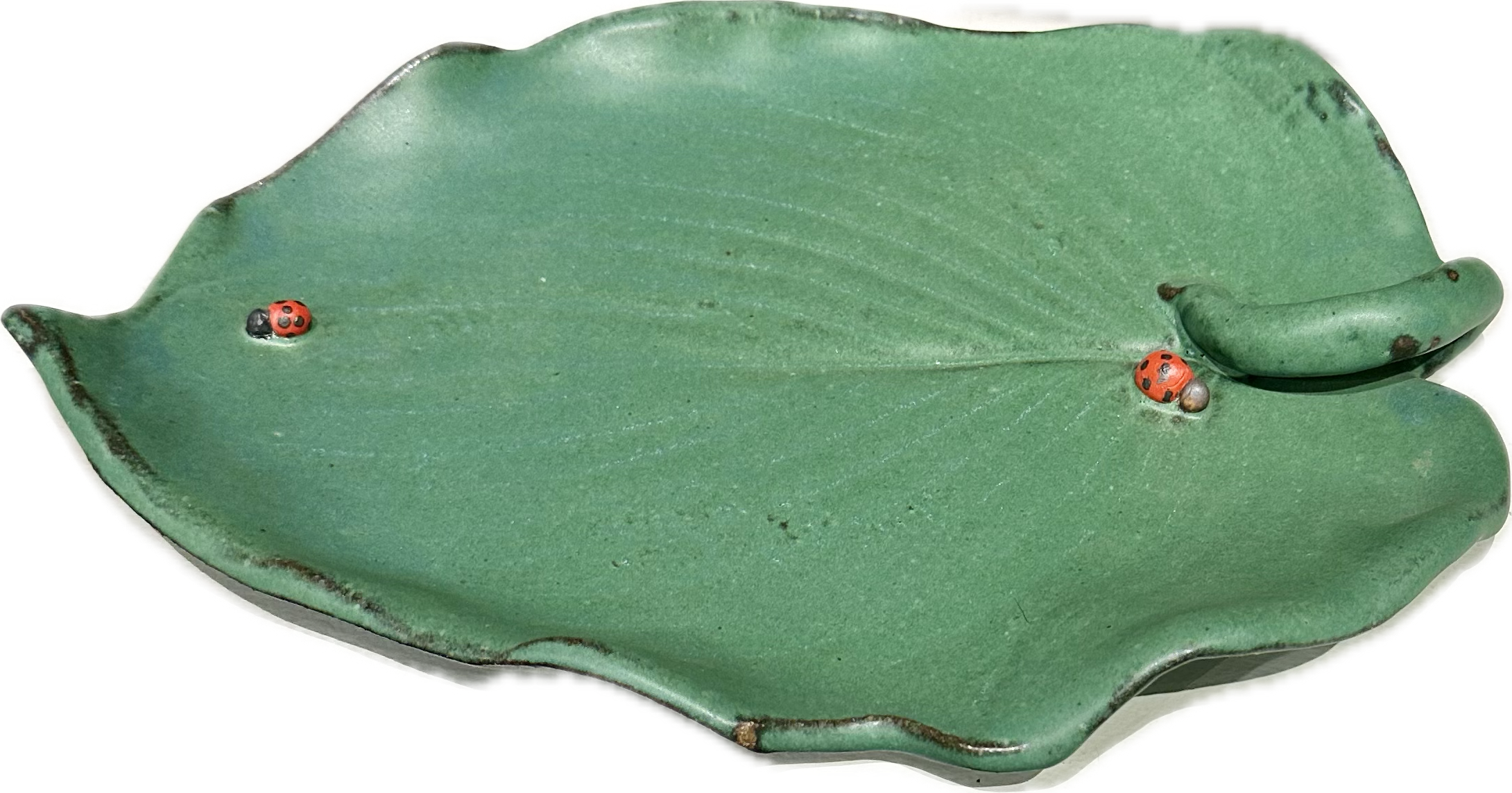 Green Leaf Plate - Ceramic - 9 x 12 - Goro #118
