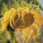 Regina Atwood - Lyrical Sunflower - Oil - 30 x 15 - #163