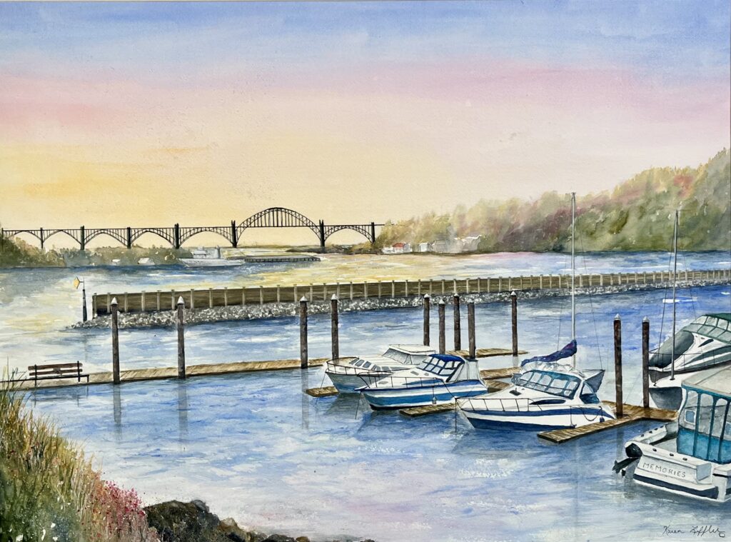 Sunset Under the Yaquina Bridge - Karen Leffler - 31.5 x 39 - #44