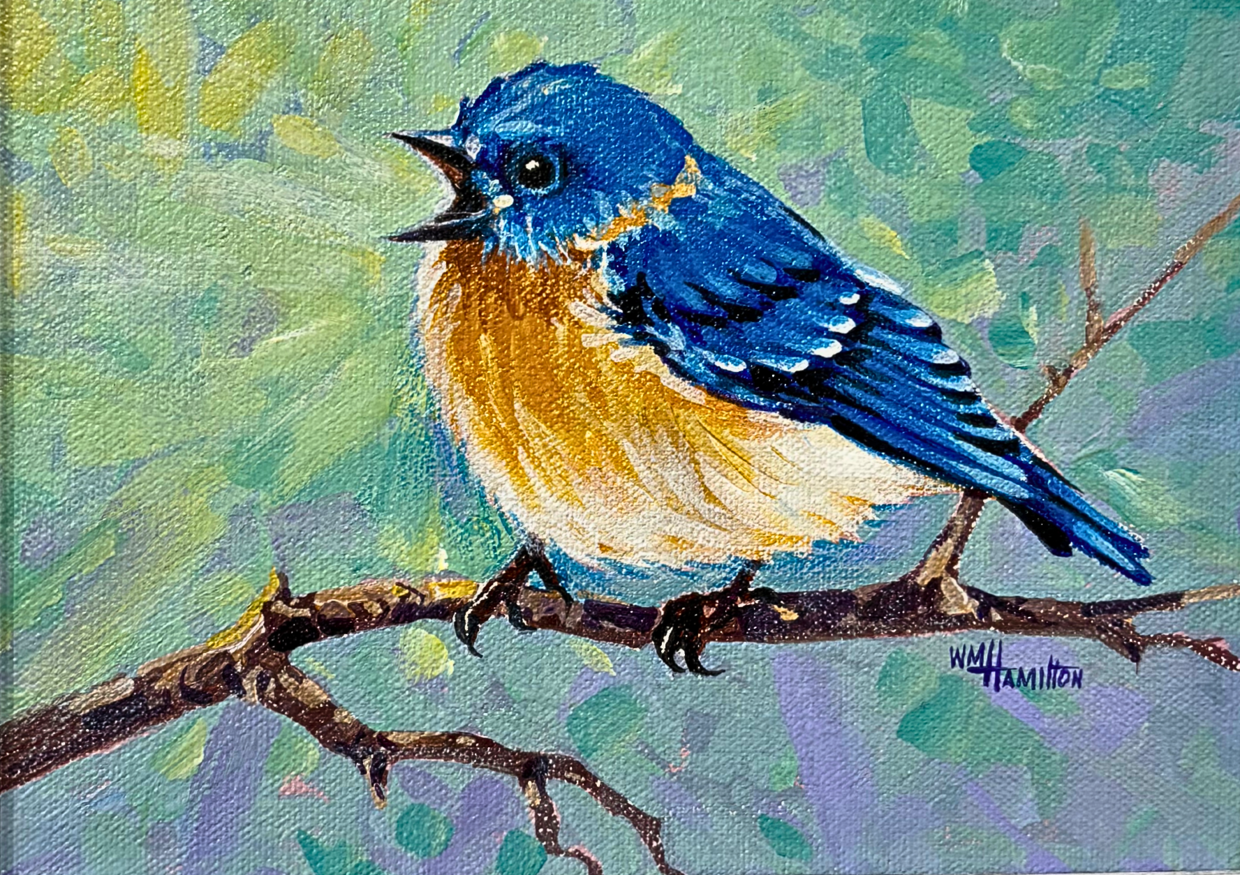 Bill Hamilton - Singing Bluebird - 6 x 8 - #101