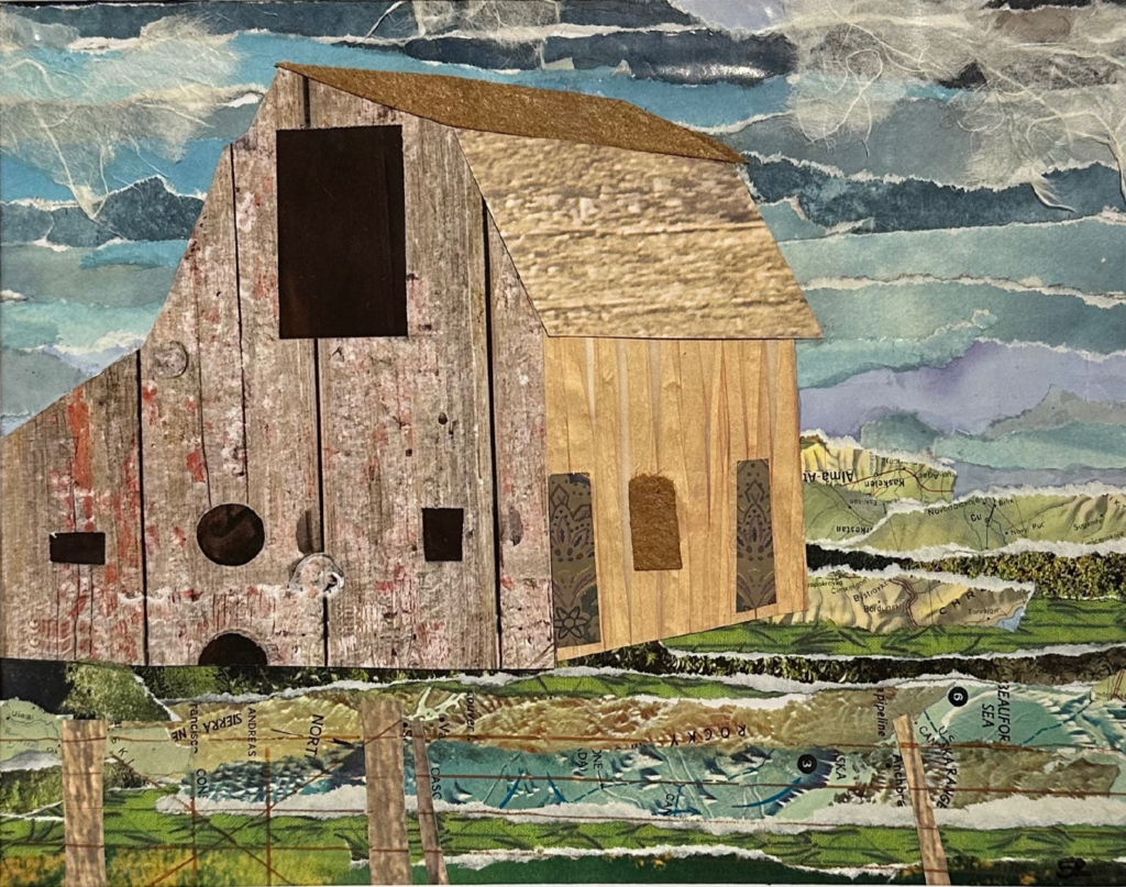 Shawn Ramirez - Wildwood Falls Barn - Collage on Paper - 15 x 12 - #37