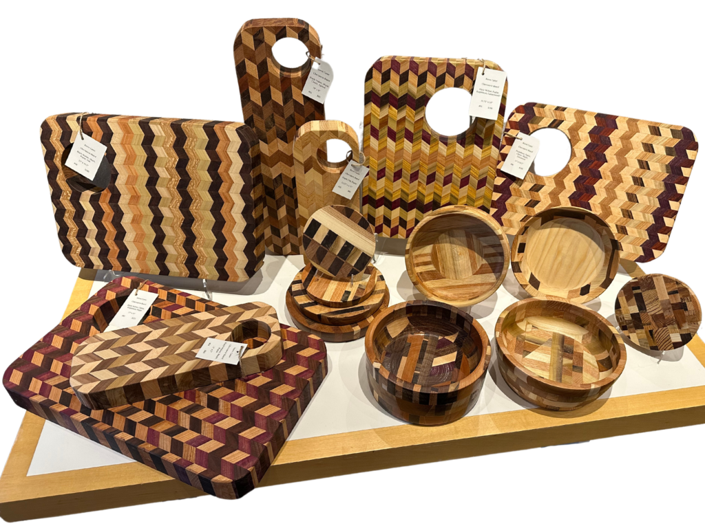 Reeve Carter wooden charcuterie boards, bowls and trivets